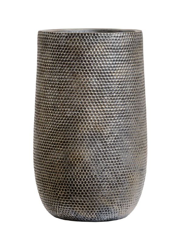 Кашпо TREEZ ERGO Orien Metal Высокая чаша Серебро с золотой патиной в-55 см, д-34 см 41.1021-0049-SLG-55