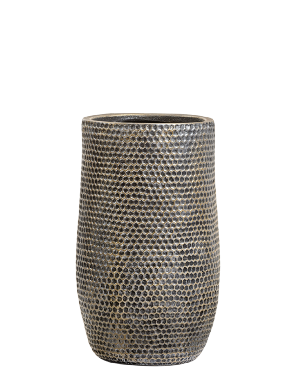 Кашпо TREEZ ERGO Orien Metal Высокая чаша Серебро с золотой патиной в-75 см, д-47 см 41.1021-0049-SLG-75