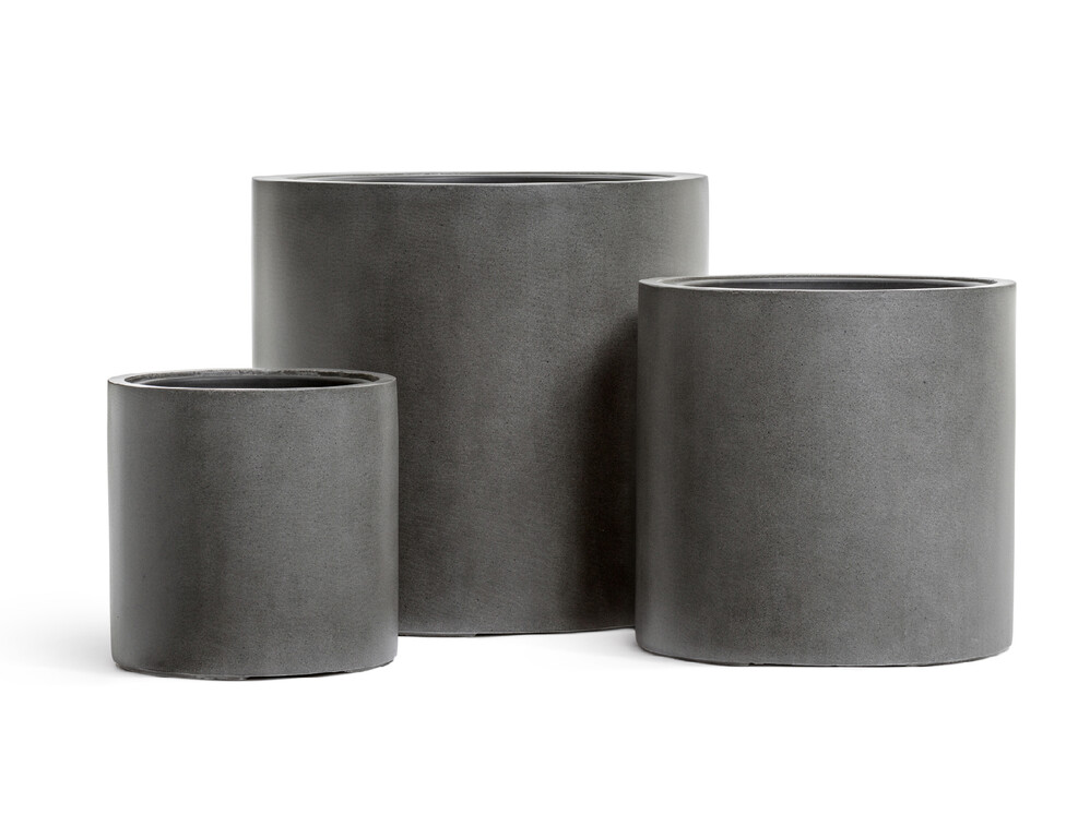 Кашпо TREEZ Effectory Beton Цилиндр Тёмно-серый бетон в-51 см, д-53 см 41.3320-02-028-GR-53