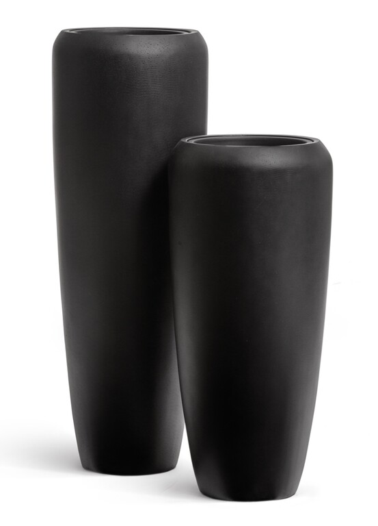 Кашпо TREEZ Effectory Black Stone Высокий конус Design Антрацит в-75 см, д-34 см 1/1 41.33-12-23-094-BLCK-075