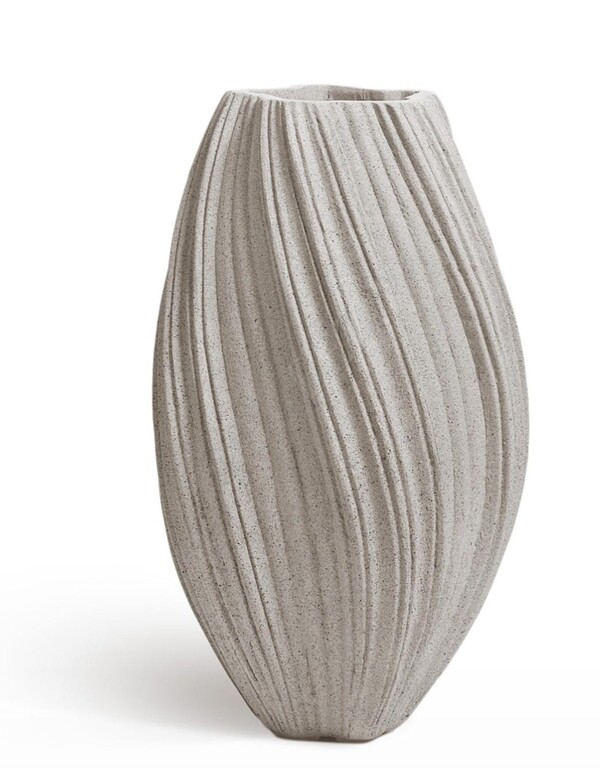 Кашпо TREEZ Effectory - Dune - Высокая дизайн-ваза - Белый песок 52см арт. 41.33-16-23-101-BE-052