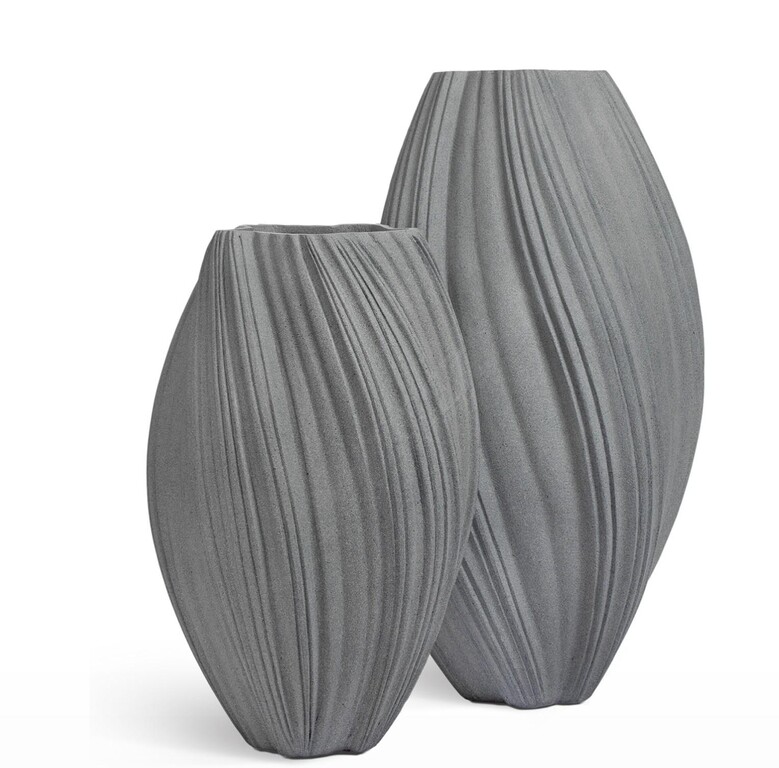 Кашпо TREEZ Effectory - Dune - Высокая дизайн-ваза - Дымчато-серый песок арт. 41.33-16-23-101-GR-052